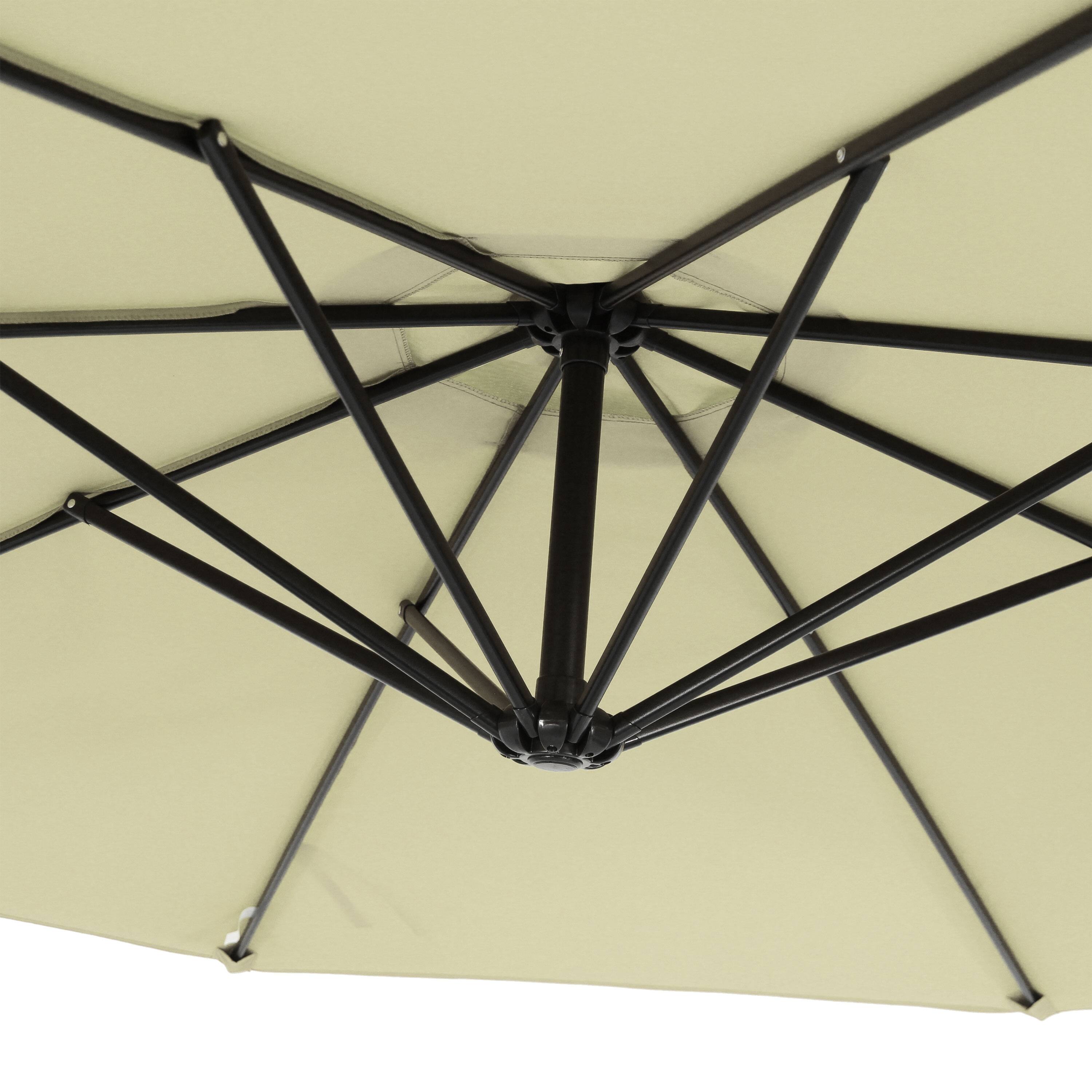 Alt View 6. Sunnydaze - 9.5 ft Cantilever Offset Patio Umbrella with Crank - Pale Buttercup.