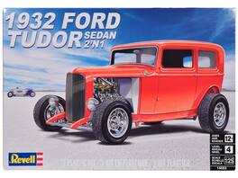 Level 4 Model Kit 1932 Ford Tudor Sedan 2-in-1 Kit 1/25 Scale Model by Revell - Red