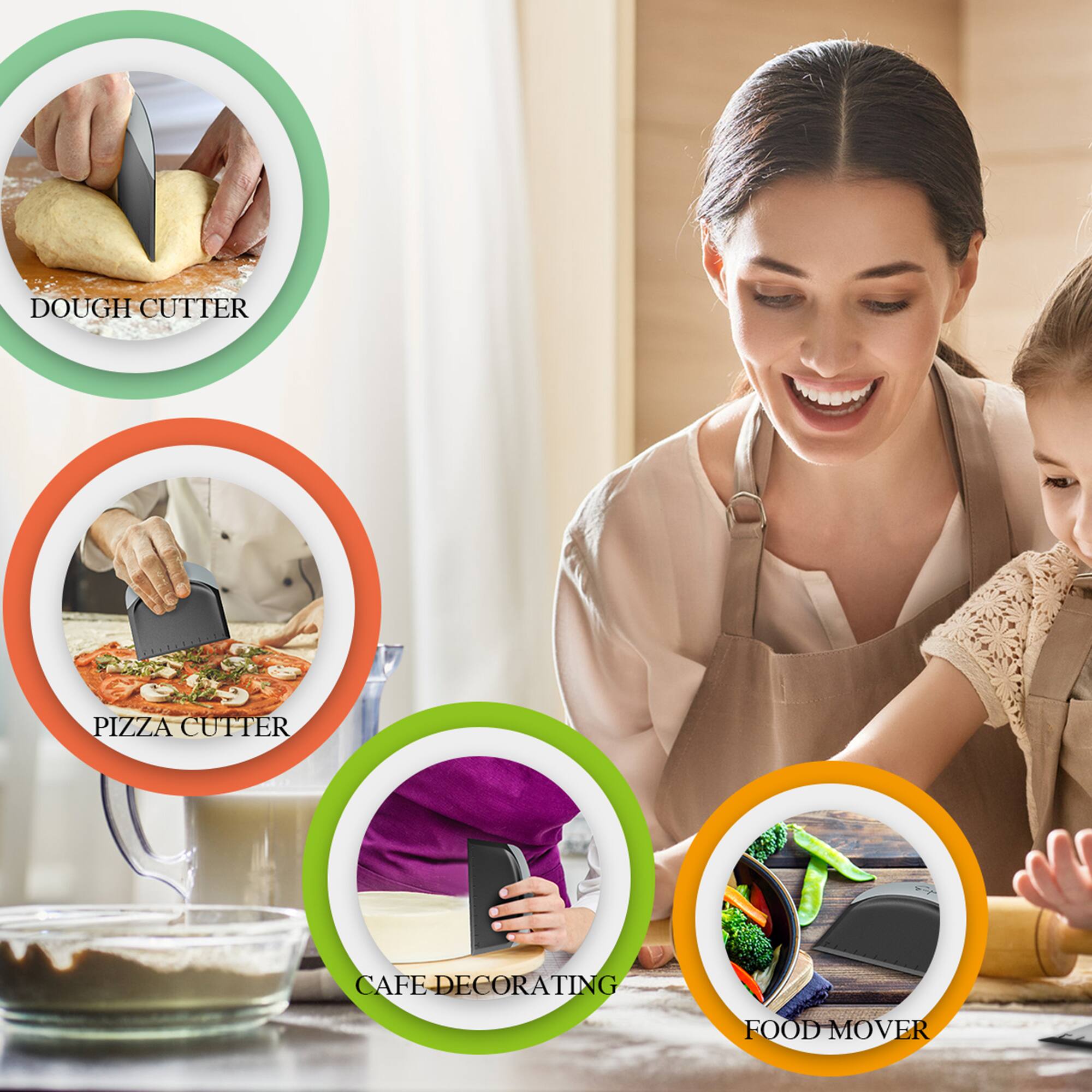 DOUGH CUTTER, PIZZA CUTTER, CAFE DECORATING, FOOD MOVER