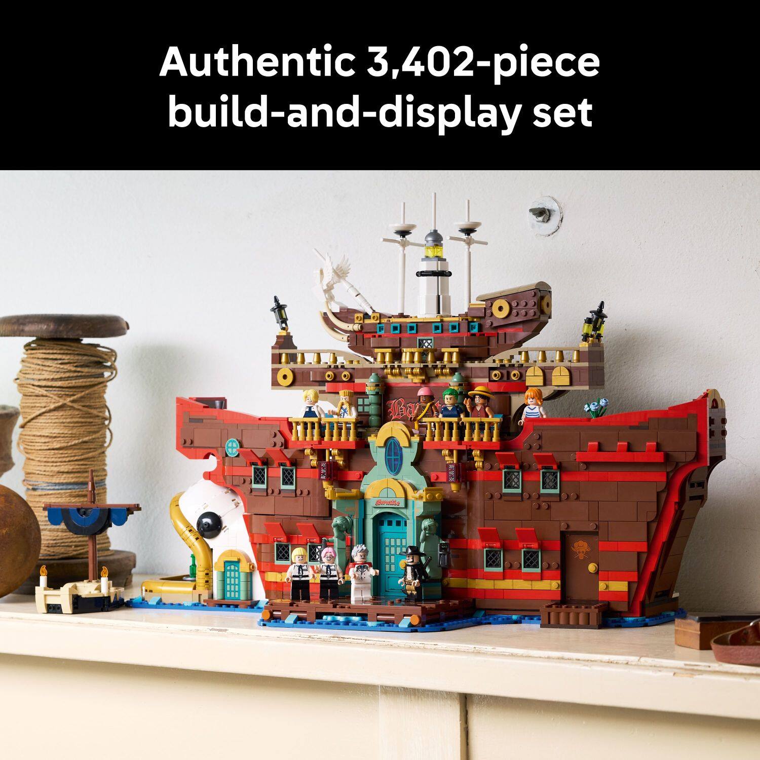 Authentic 3,402-piece build-and-display set