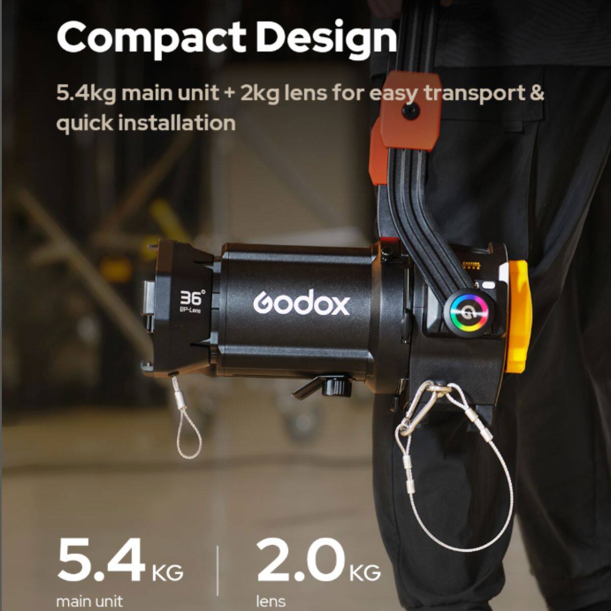 Compact Design  
5.4kg main unit + 2kg lens for easy transport & quick installation  

5.4 KG main unit | 2.0 KG lens