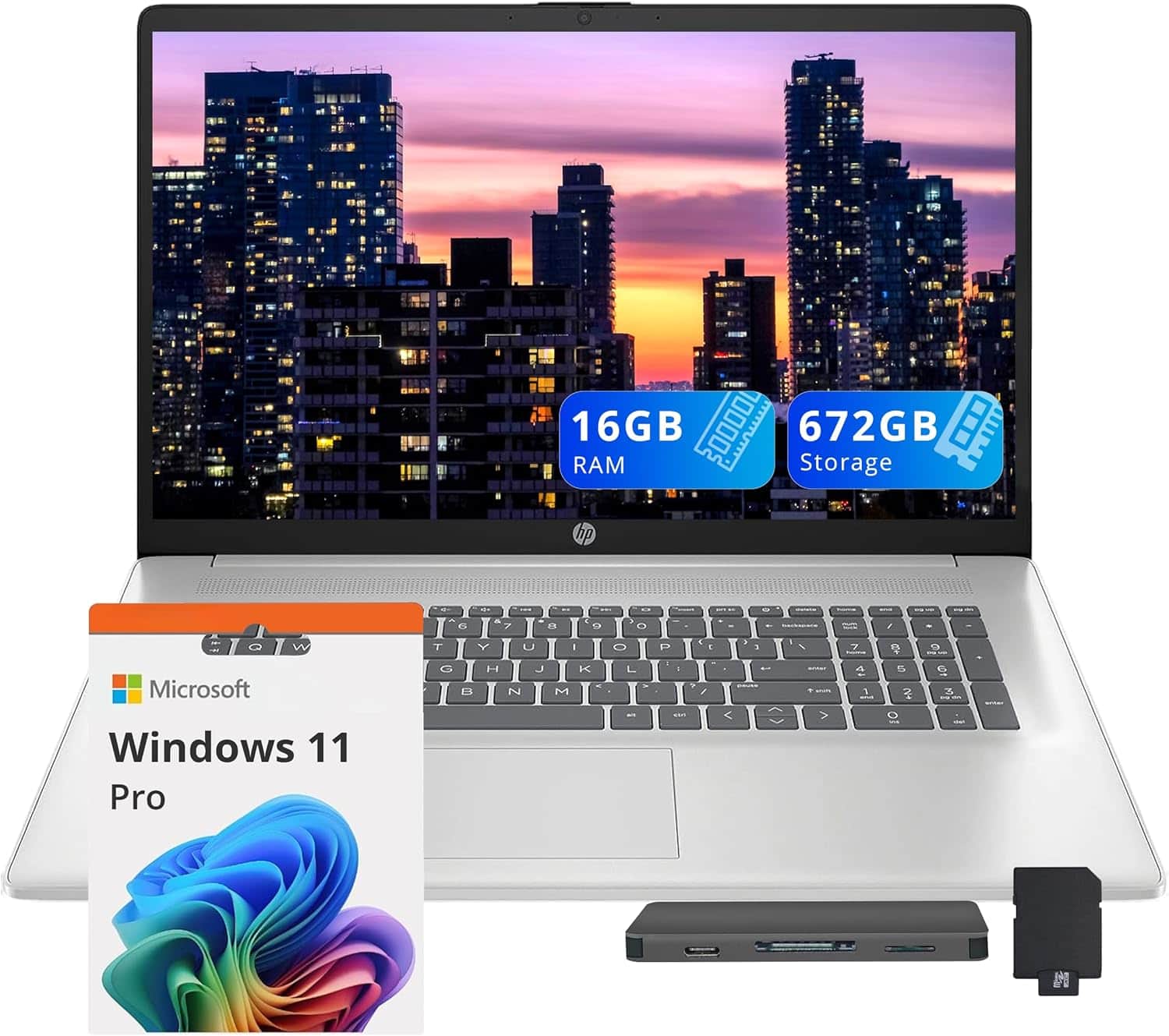 HP - 17.3" FHD Laptop,Intel i5-1334U,16GB RAM,512GB SSD+160GB Docking Station,Win 11 Pro - Silver