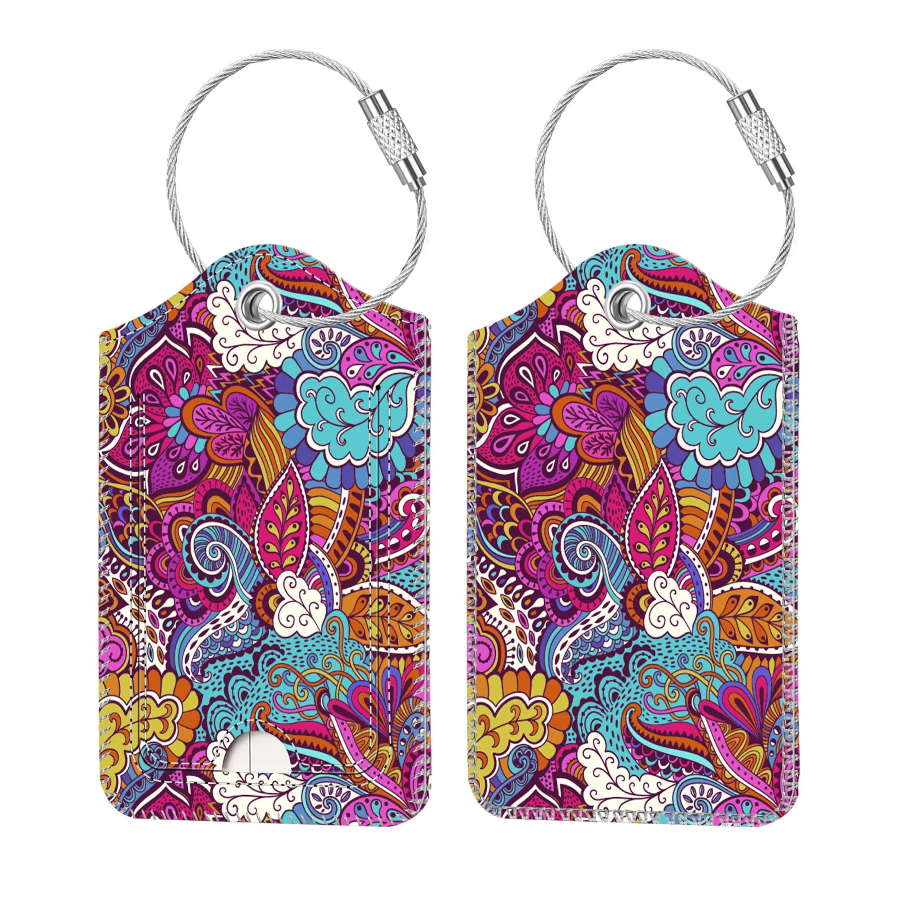 Kitcheniva - Luggage Tags For Travel Bag Suitcase With Loop & Privacy Cover ID Label Pack Of 2 - Vector Purple price history on PriceWatchPro