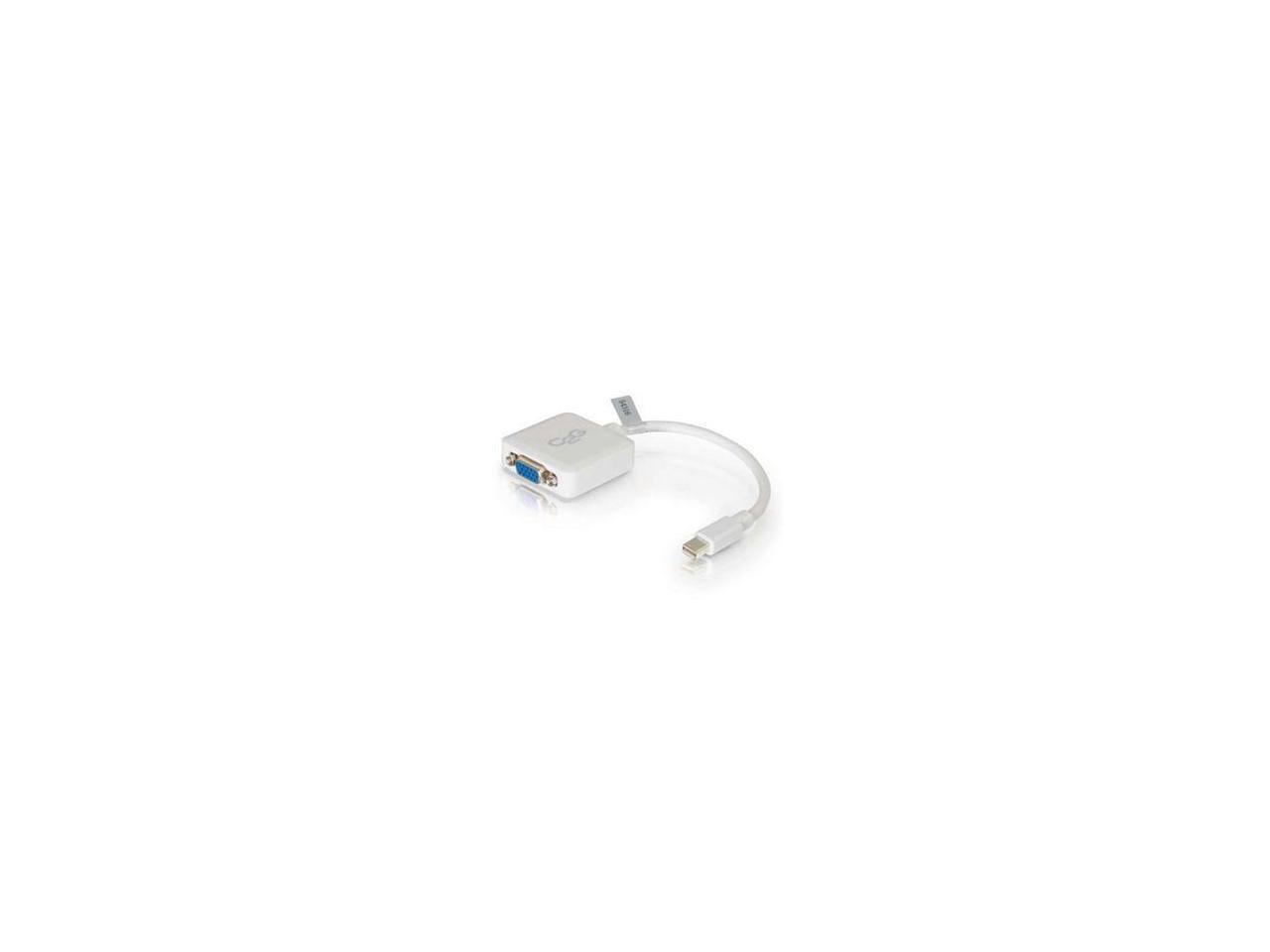 Alt View 1. Cables to Go - C2G 8IN MINI DISPLAYPORT TO VGA ADAPTER CONVERTER MALE TO FEMALE ACTIVE WHITE -.