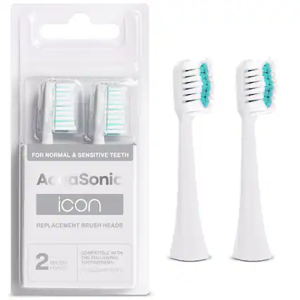 FOR NORMAL & SENSITIVE TEETH
AquaSonic
icon
REPLACEMENT BRUSH HEADS
2 BRUSH HEADS
COMPATIBLE WITH THE FOLLOWING TOOTHBRUSH:
AquaSonic icon