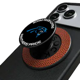 Keyscaper - Carolina Panthers Endzone Solid PopSockets Magnetic Phone Grip & Stand - No Size - Black