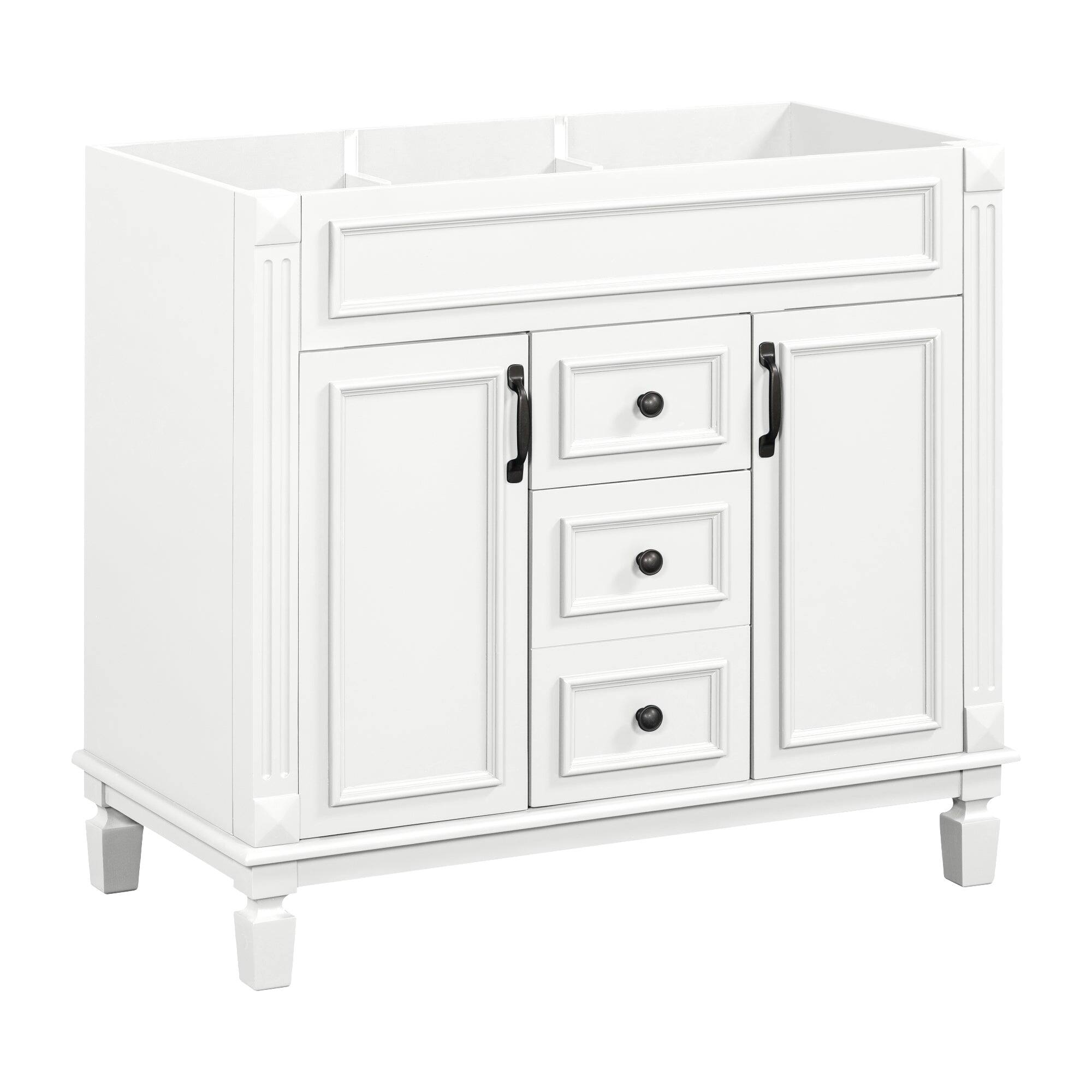 Alt View 4. Boyel Living - 36 Inch Modern Bathroom Vanity Cabinet Only Soft Closing Doors Drawers White - White.