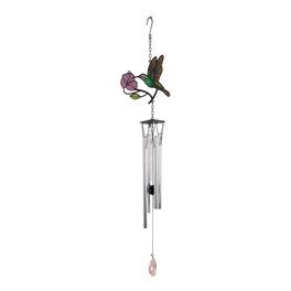 FC Design - 29" Long Hummingbird Silver Wind Chime Outdoor Patio or Garden Hanging Decoration - Multi-Color