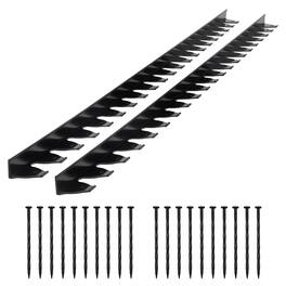 VEVOR - Landscape Edging Border, 10Pcs 6 ft x 1.6 in Plastic Garden Edging with 60 Spikes, Sun-Resistant Flowerbed Borders - Black