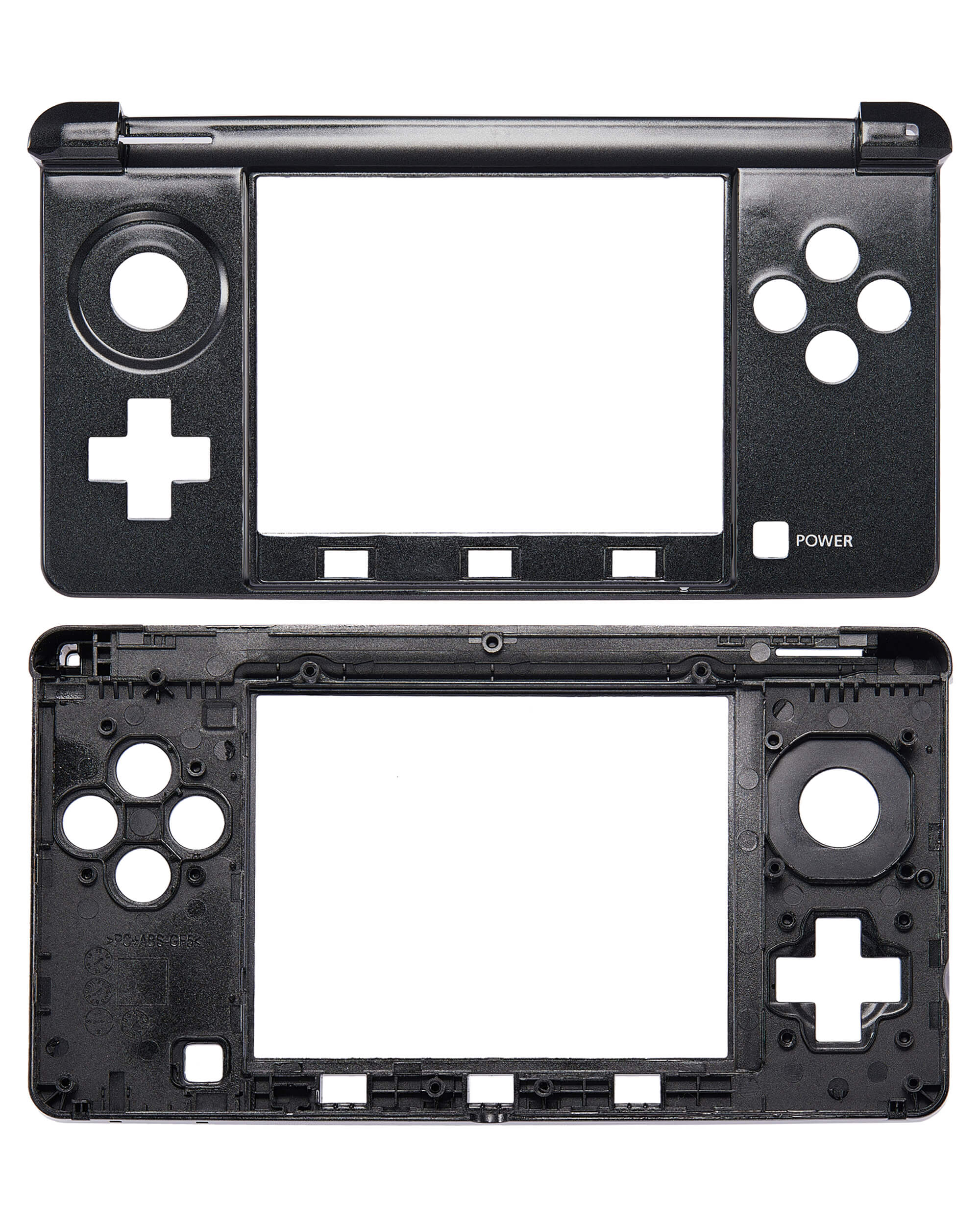 Alt View 3. MobileSentrix - Mid-Frame Housing Compatible For Nintendo 3DS - Black - Black.
