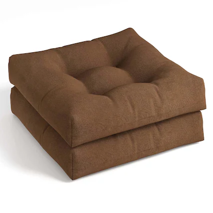 Front. Costway - Costway 2 PCS 21" x 21" Patio Chair Seat Cushion Pads Indoor/Outdoor - Brown.