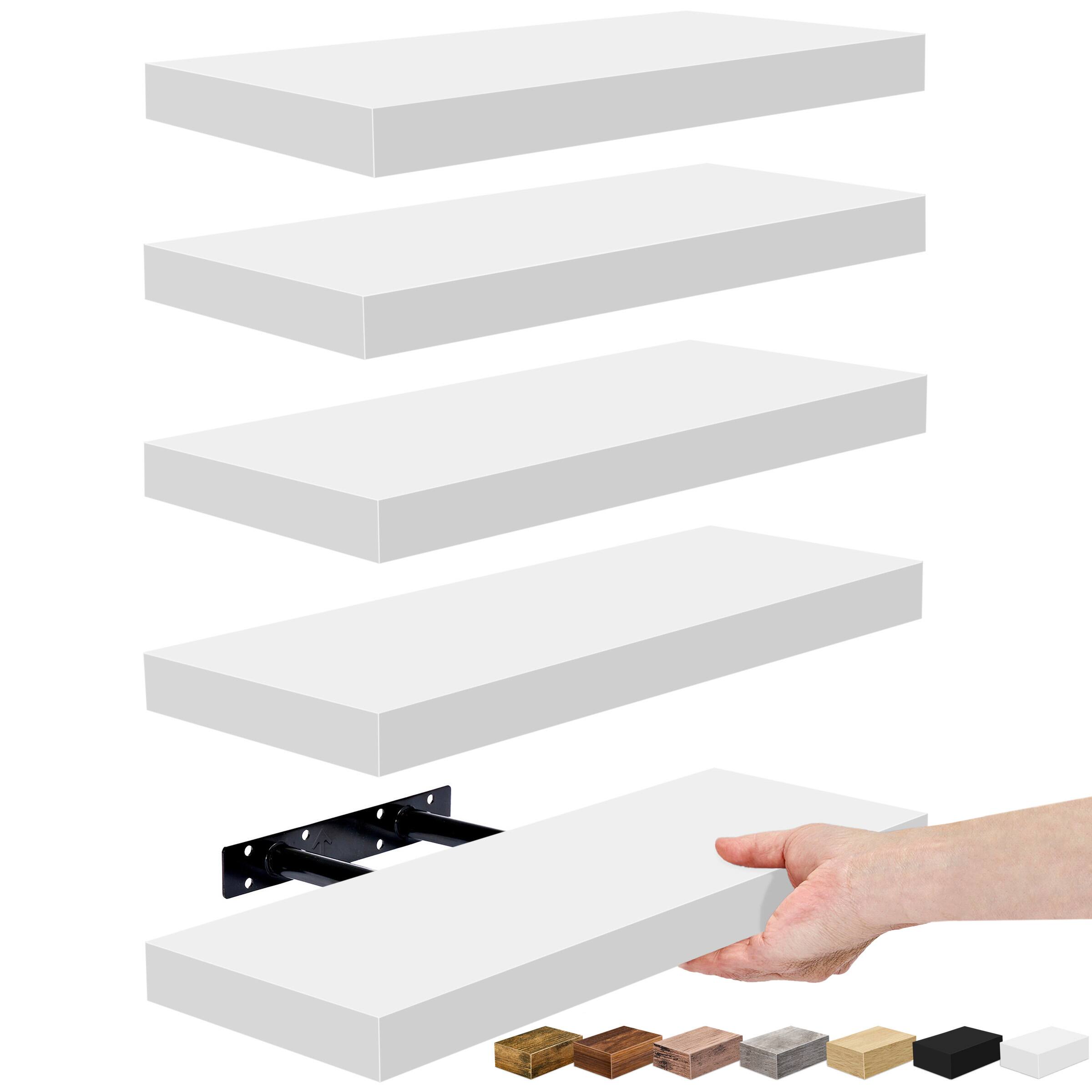 Sorbus - Floating Shelves for Wall, Bathroom Shelves Wall Mounted for Kitchen, Bedroom, Living Room, Bathroom - White