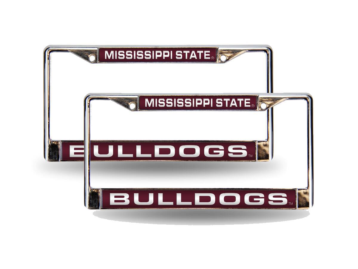 Mississippi State Bulldogs Chrome Metal Laser Cut License Plate Frame - Set of 2 Frames