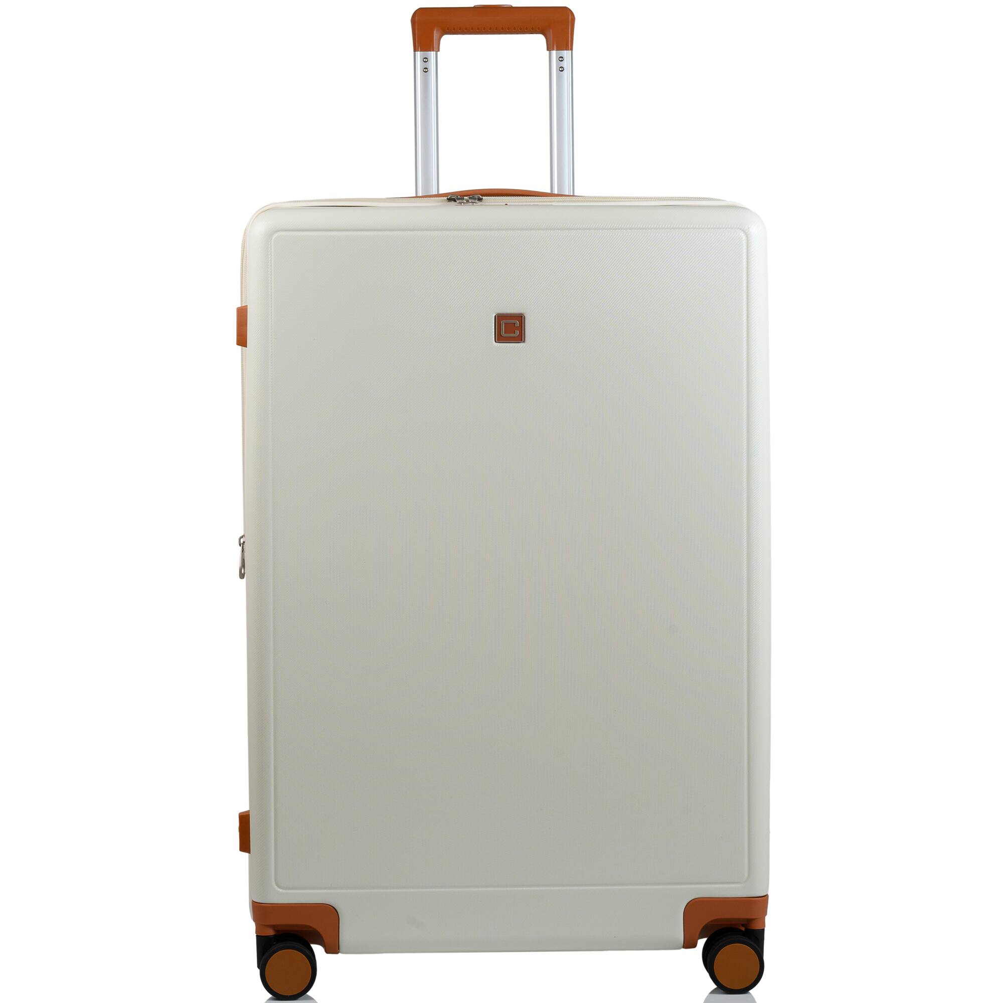 Angle. Champs - Vintage Muse collection - 3-piece Hardside Luggage set - IvoryTan.