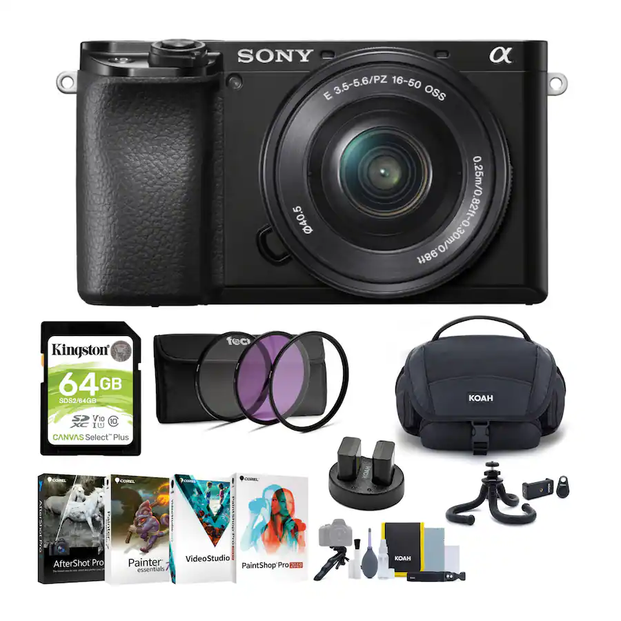 Sony Alpha a6100 APS C Mirrorless Camera with 16 50mm Lens Bundle