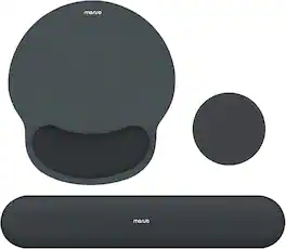 mosiso - Mouse Pad with Wrist Rest Support, 3-in-1 Gel Memory Foam Ergonomic Mouse Pad Set Non-Slip Base for Home/Office/Game - Slate Gray
