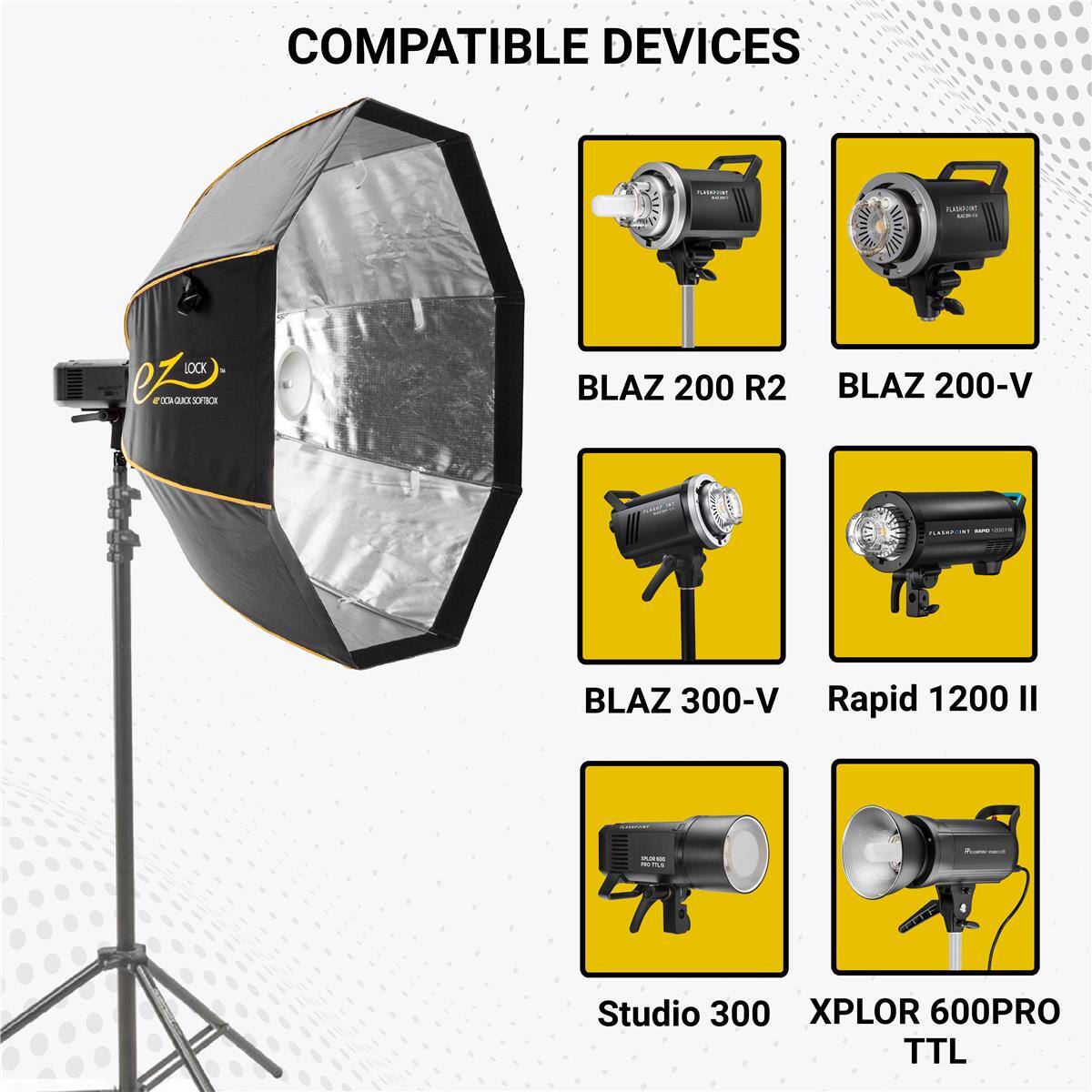 COMPATIBLE DEVICES

- BLAZ 200 R2
- BLAZ 200-V
- BLAZ 300-V
- Rapid 1200 II
- Studio 300
- XPLOR 600PRO TTL