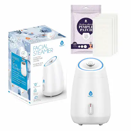 D aia Hydrocolloid PIMPLI PATCH CMAOne nhntet STEAMER P Mo FACIAL PURSONIC STEAMER BENEFITS CONSTANT OF TEMPERATURE STEAMER SKIN FACIAL NOURISH COMPLETELY STEAMING 1T - e 1 Seye OL . - 1 MM w poe oteso O - e a Ta : Nicter RL NeR 1 m a Montalono 120 stn . - sinrw lna koe Soctins Cabrs add a - - Belue PNEW WEd 4 NE-NONGL Deep are ChoeITO Satart UNgRinG secon wit & P PUSSONC
