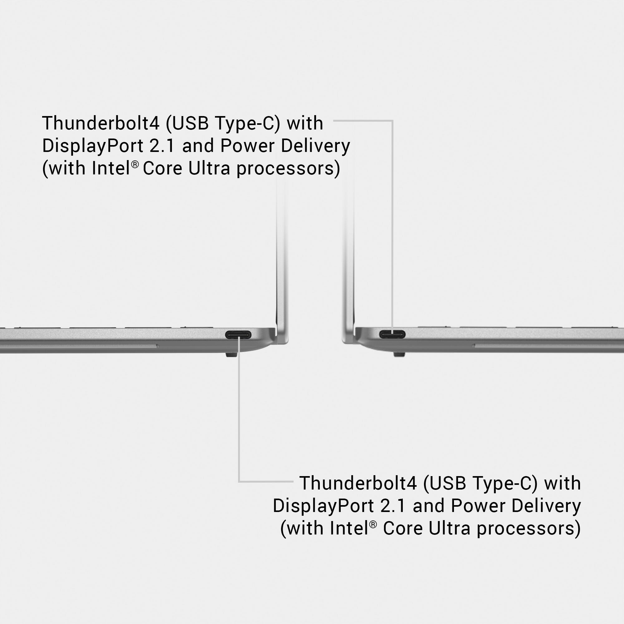 Thunderbolt4 (USB Type-C) with DisplayPort 2.1 and Power Delivery (with Intel® Core Ultra processors)