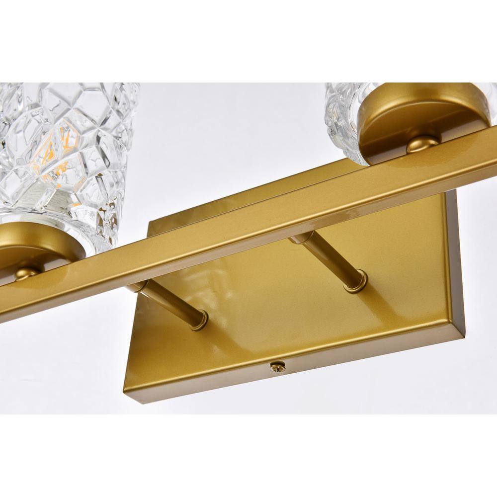 Back. Living District - Cassie 4 lights bath sconce in brass with clear shade - Brass And Clear Shade.