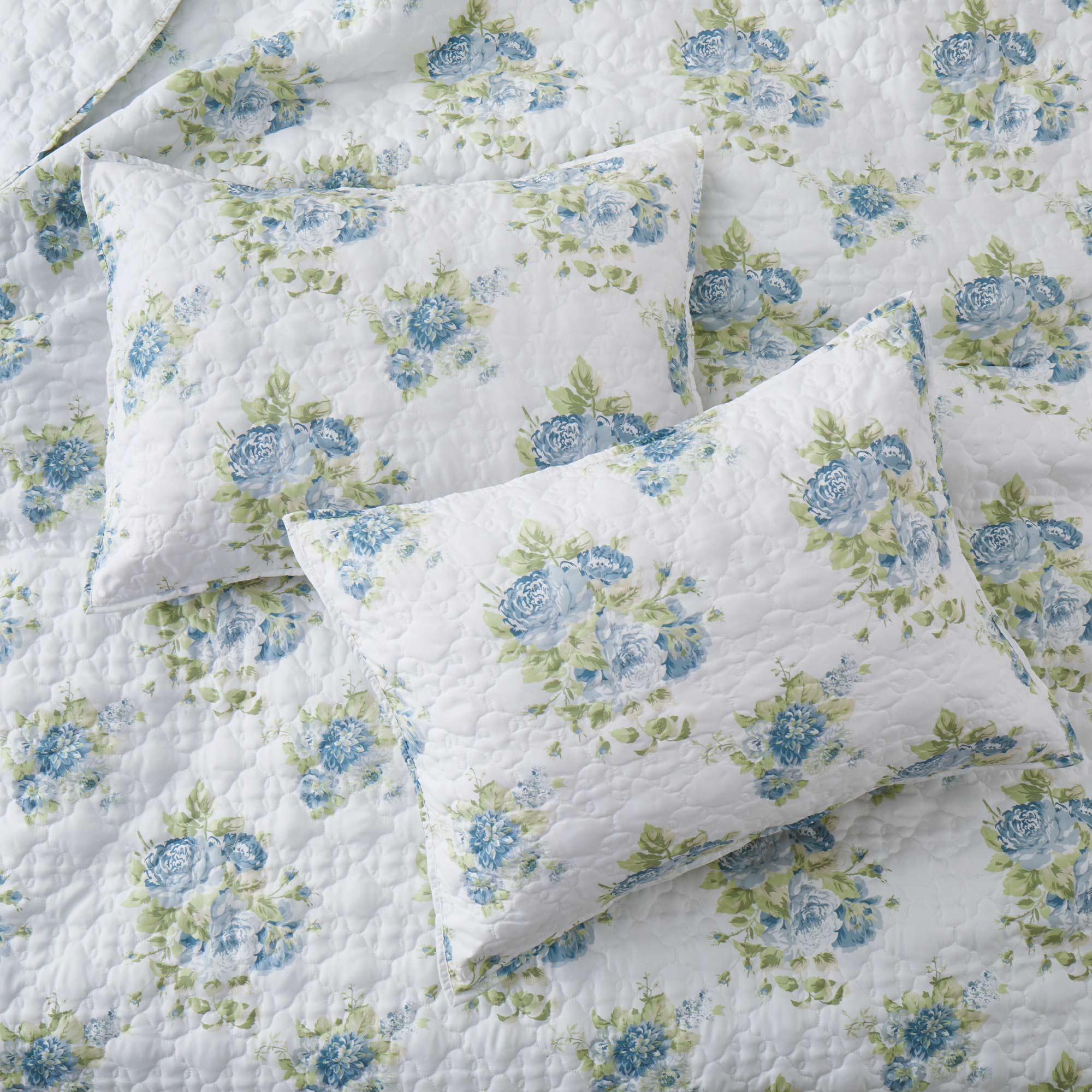 Back. Nest - Peace Nest Soft Printed Coverlet Set Floral Geometric Bedspread Modern Reversible Quilt and Shams Set - Summer Field.