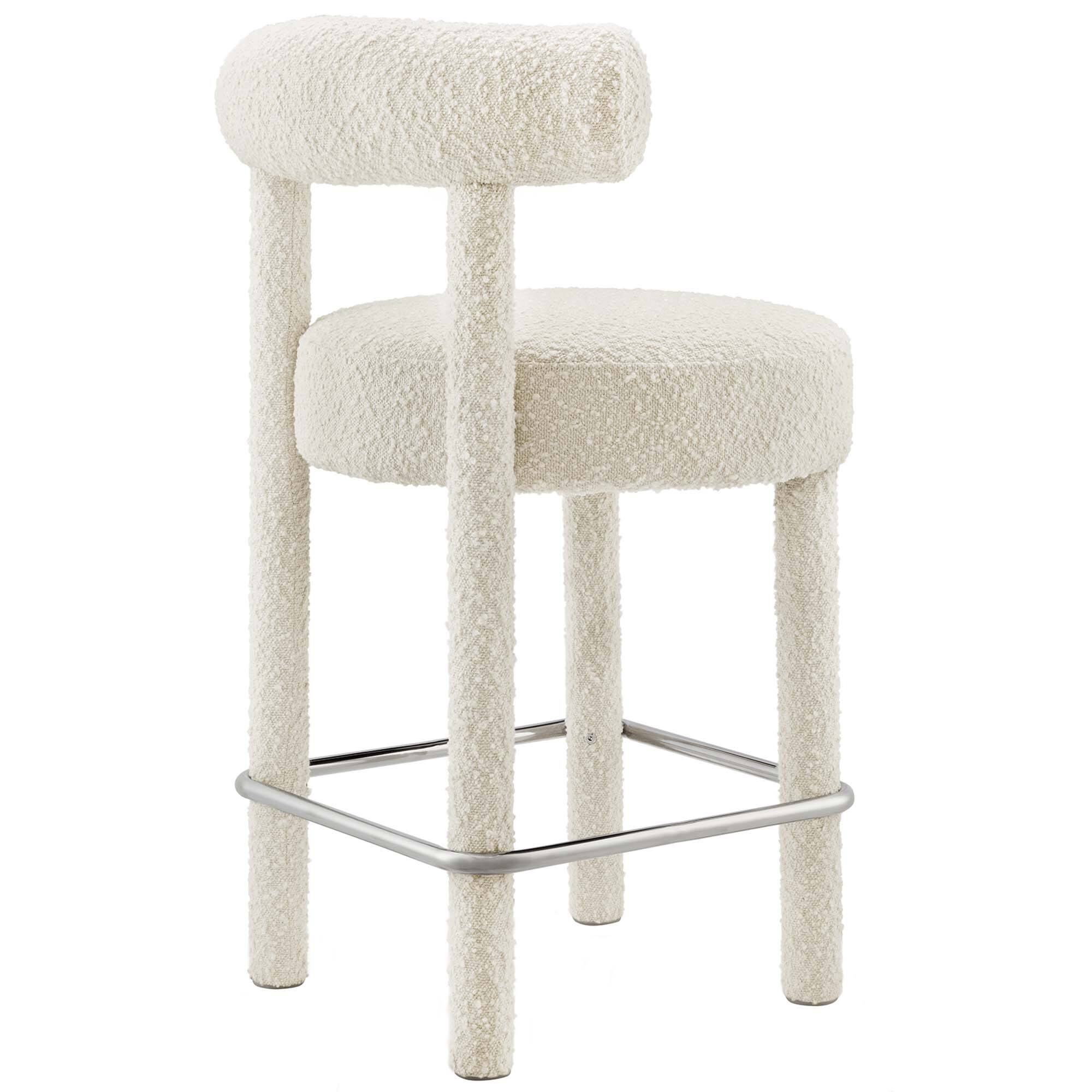 Alt View 1. Modway - Toulouse Boucle Fabric Counter Stool by Modway - Silver.