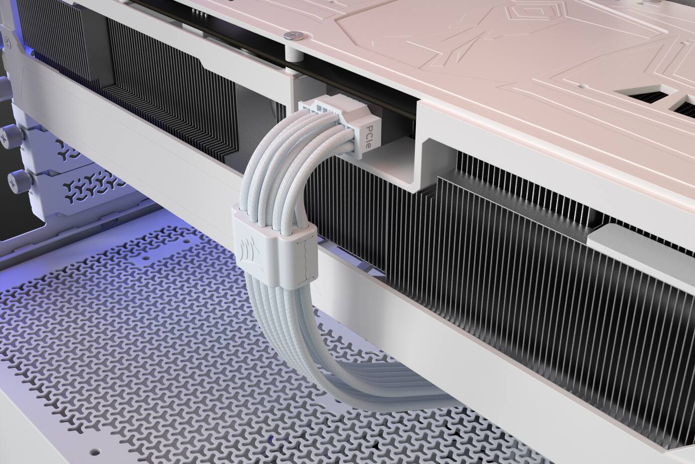 Alt View 6. CORSAIR - ThermalProtect PCIe 5.1 600W 12V-2x6 Cable - White.