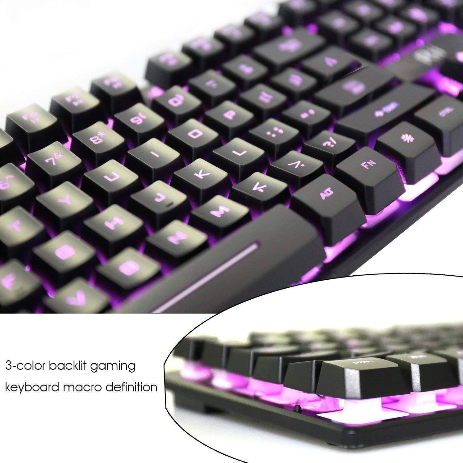 3-color backlit gaming keyboard macro definition