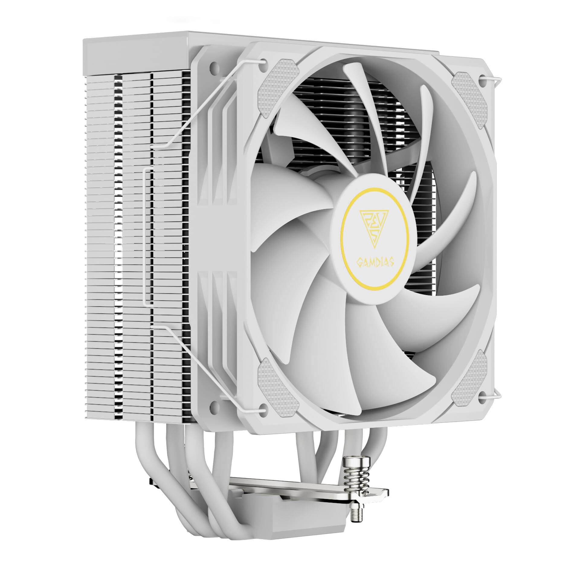 Angle. GAMDIAS - BOREAS E2-41D Temperature Display, White CPU air cooler AMD & Intel, 4 cooper pipes - White.