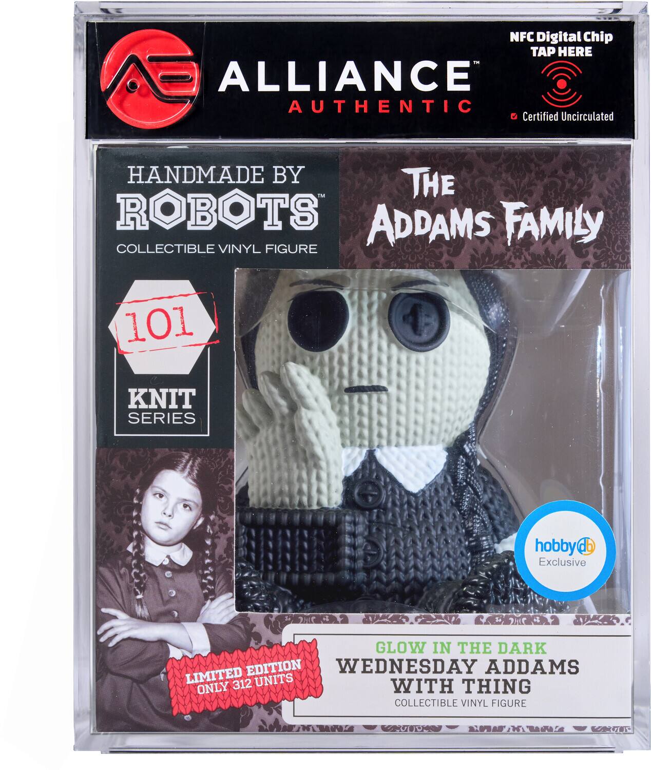 Handmade by Robots - The Addams Family - Wednesday with Thing #101 (Limited Edition Glow in the - COLLECTIBLES