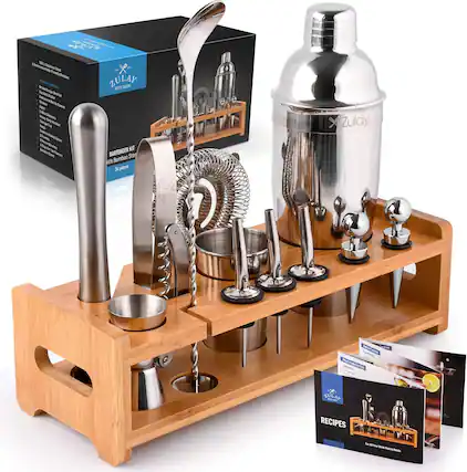 Zulay Kitchen
BARTENDER KIT
with Bamboo Stand
24 pieces
Zulay
RECIPES
For All Your Mixing Needs
Zulay
BARTENDER KIT
with Bamboo Stand
24 pieces
Zulay
RECIPES
For All Your Mixing Needs