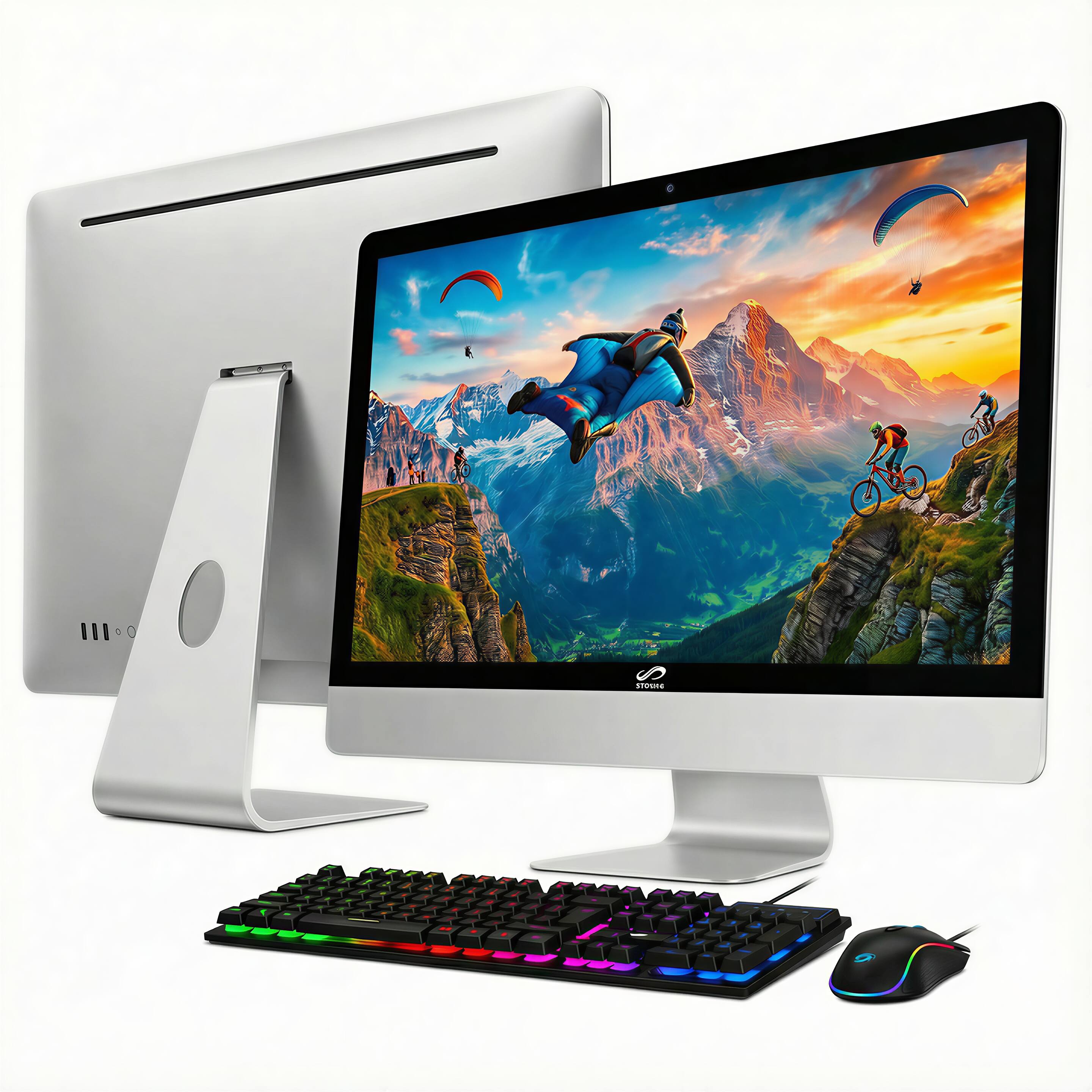Angle. STGSivir - STGSivir All-in-One Desktop PC, 24" FHD, Intel Core i5-8500T up to 3.5GHz, 16G DDR4, 512G SSD, WiFi 5, Bluetooth, W11H64 - White.