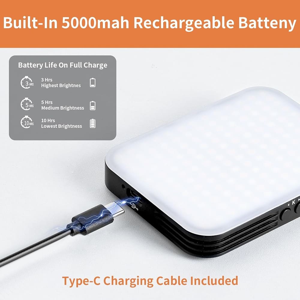 Schertz - Selfie Rechargeable 156-LED Phone Light with Front & Back Clip, 3 Modes, Portable Fill Light for Video and Makeup