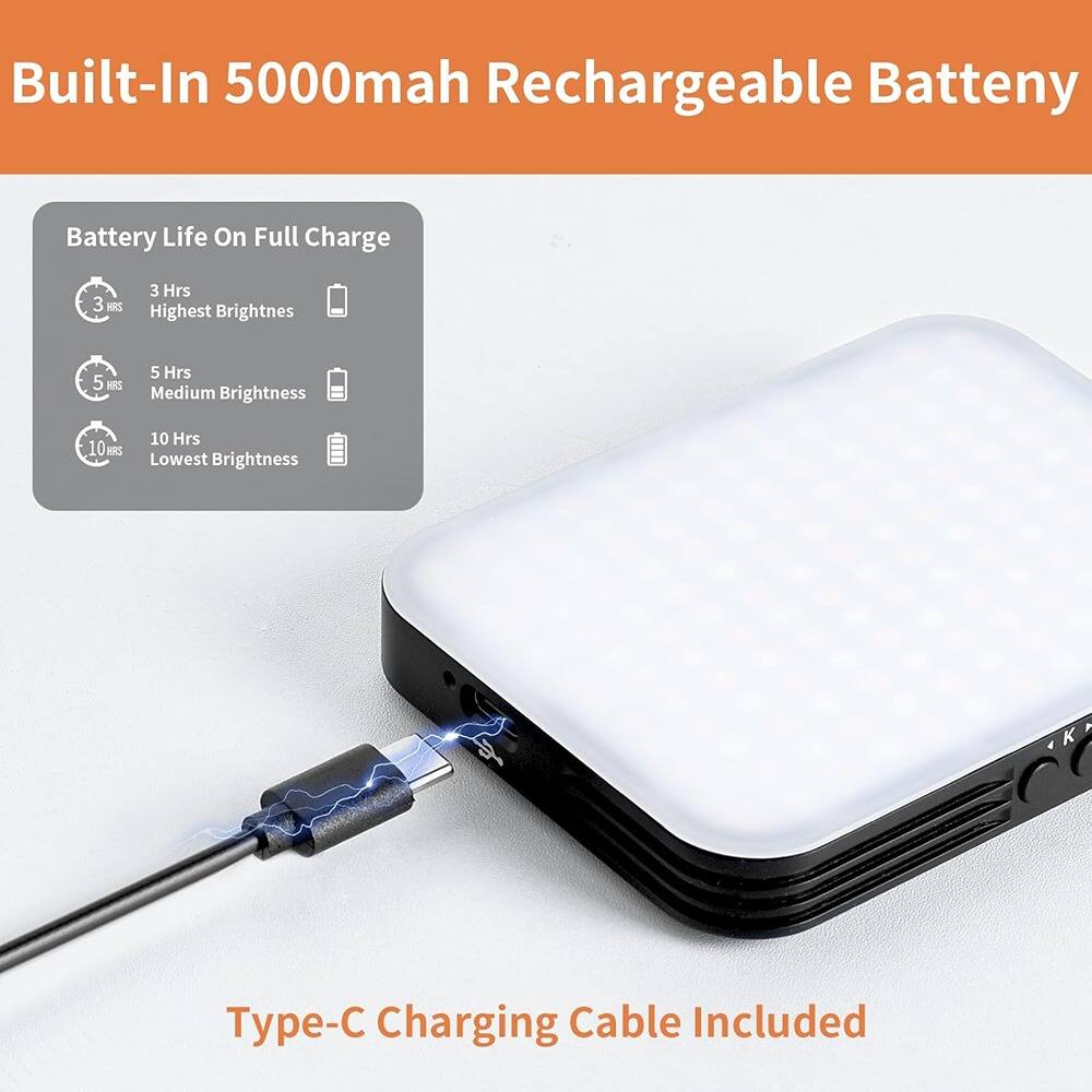 Schertz - Selfie Rechargeable 156-LED Phone Light with Front & Back Clip, 3 Modes, Portable Fill Light for Video and Makeup