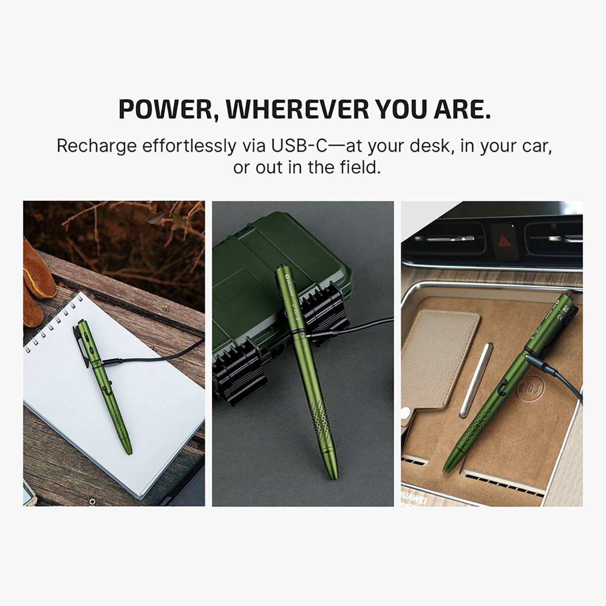 POWER, WHEREVER YOU ARE.  
Recharge effortlessly via USB-C—at your desk, in your car, or out in the field.