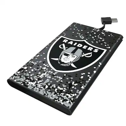 Front. Keyscaper - Las Vegas Raiders 5000mAh Flat Powerbank - Black.