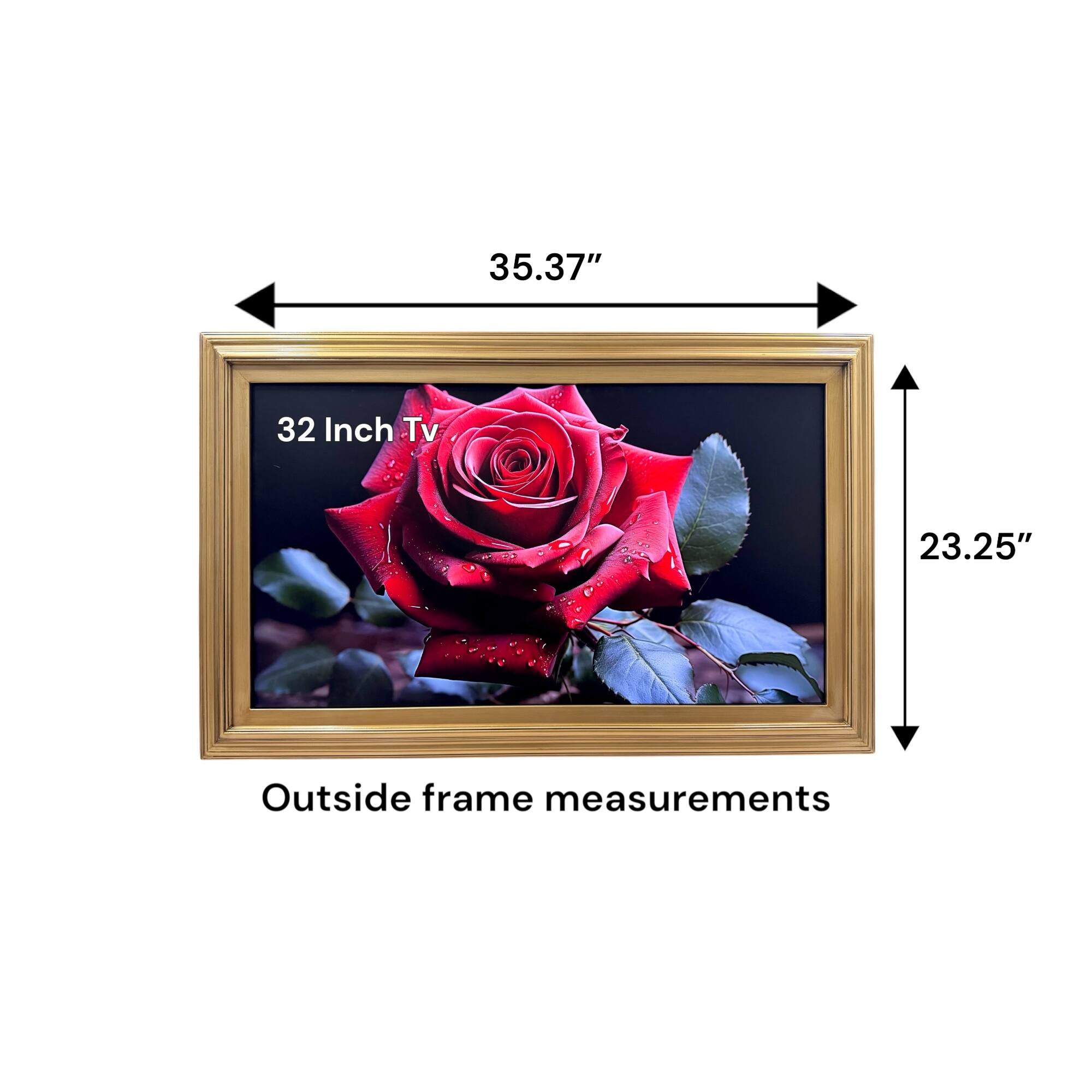 35.37"  
32 Inch Tv  
23.25"  
Outside frame measurements