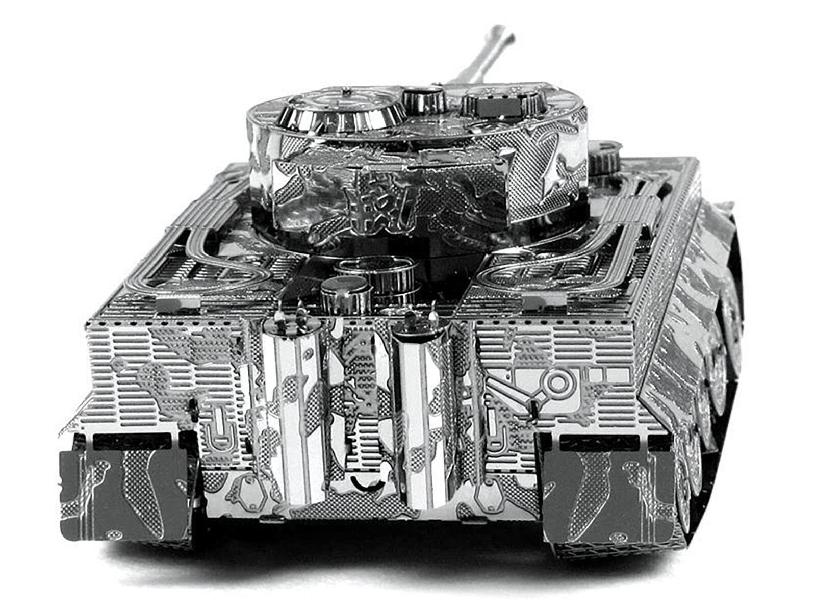 Alt View 1. Metal Earth - Model Kit German Tiger I Tank (Moderate Difficulty) Steel Model by Metal Earth - Grey.