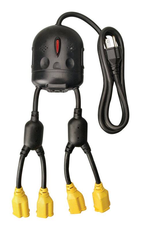 Woods - Penta Power 14/3 125 V 4 ft. L Power Adapter - Black