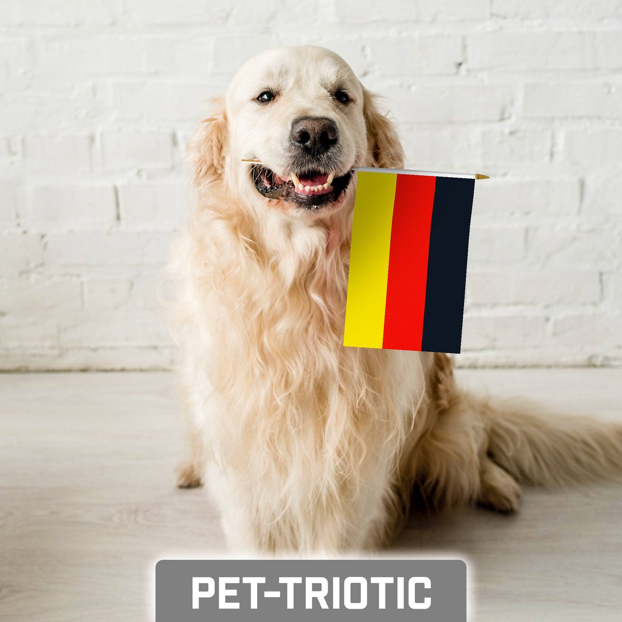 Alt View 3. G128 - Handheld Germany Stick Flags 8x12 Inch Printed 150D Polyester 10 Pack - Black, Red, Yellow.