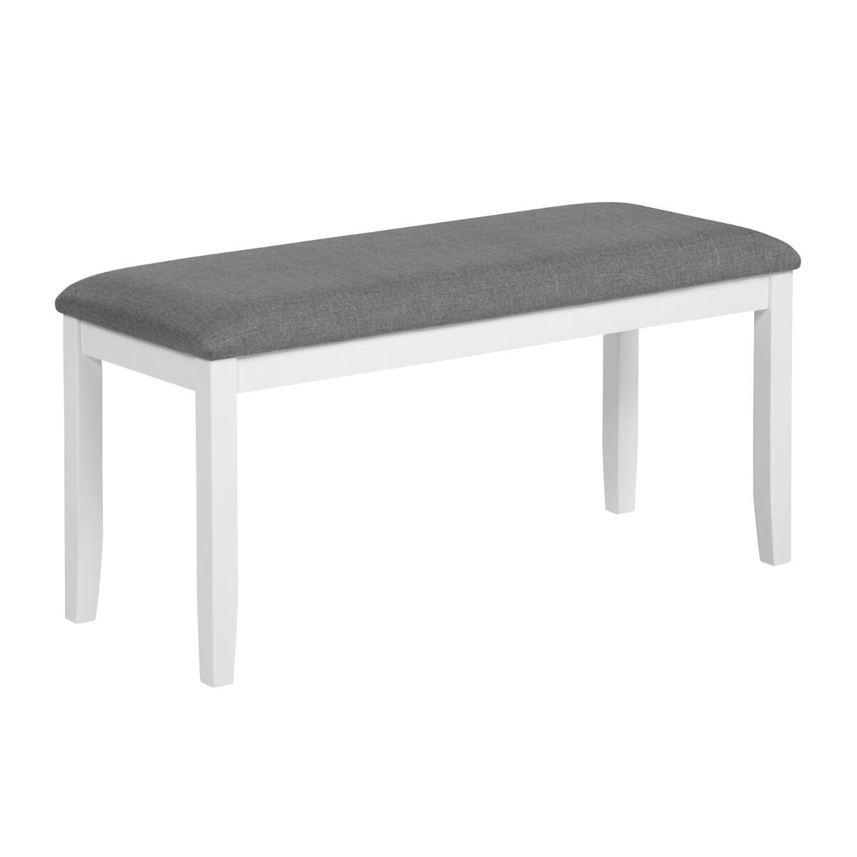 Alt View 8. Loheer - Loheer 6 Piece Dining Table Set with Bench, Gray and White Rectangular Set for Six - Gray and White two-tone.