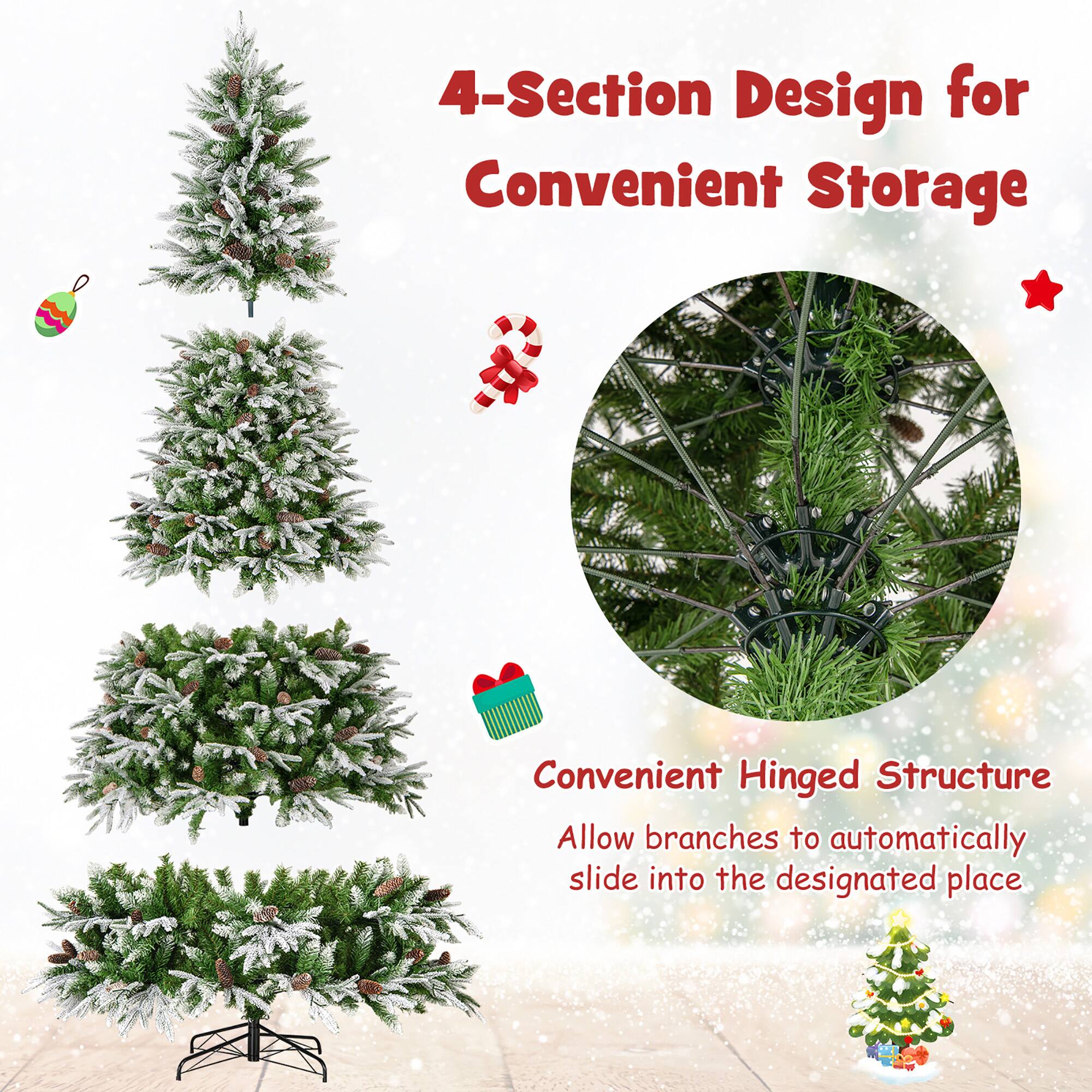 4-Section Design for Convenient Storage

Convenient Hinged Structure
Allow branches to automatically slide into the designated place