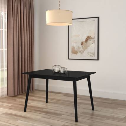 Front. Plank+Beam - Mid-Century Modern Rectangular Dining Table - Pine (48in / 1220mm), Black - Black.