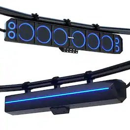 GoHawk - UTV Sound Bar: Waterproof 10-Speaker Bluetooth Speakers System w/ Multicolor LED, 35-Inch for Polaris RZR, Can-Am Marine - Black