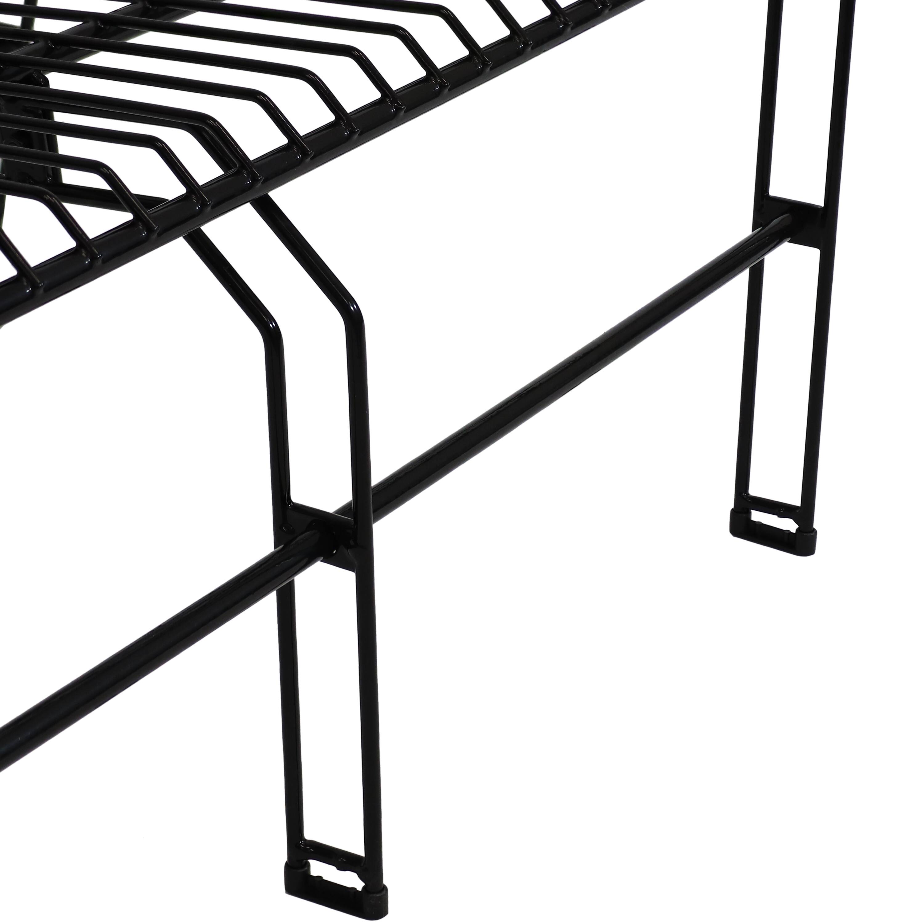 Alt View 5. Sunnydaze - 2-Person Steel Wire Indoor and Outdoor Patio Bench - Black.