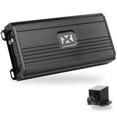 Front. NVX - NDA12001 Monoblock Amplifier 2400W Peak (1200W RMS) N-Series Class-D 1-Ohm Stable with Remote Bass Knob.