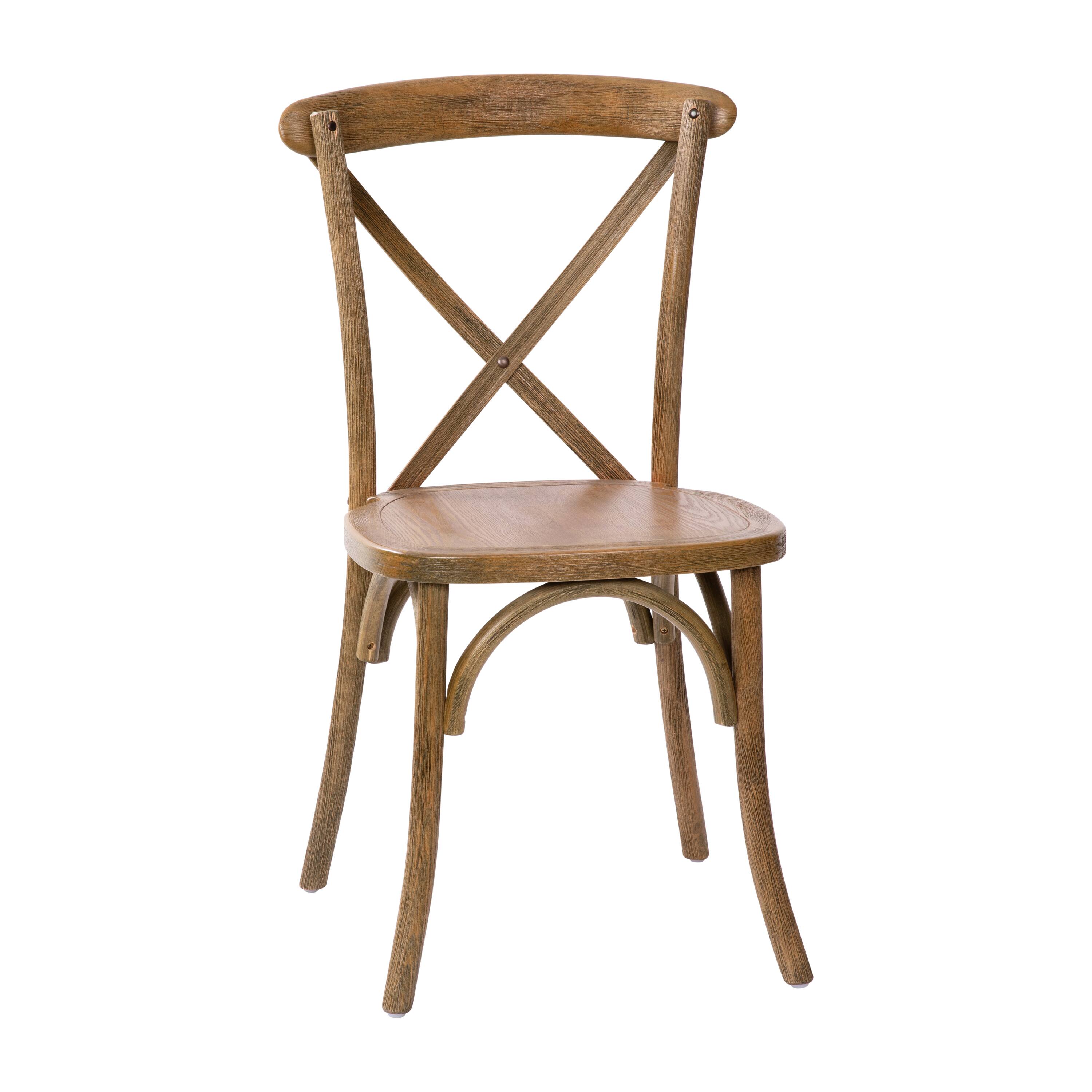 Alt View 1. Emma + Oliver - X-Back Chair - Dark Natural.
