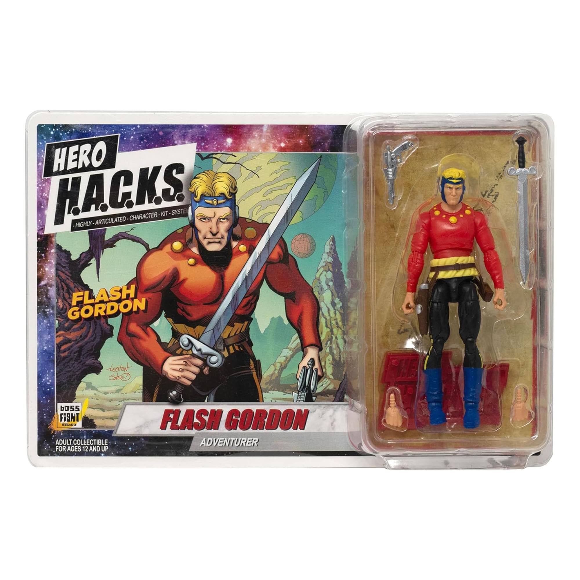 HERO HACKS HIGHLY ARTICULATED CHARACTER KIT SYSTEM FLASH GORDON ADVENTURER ADULT COLLECTIBLE FOR AGES 12 AND UP