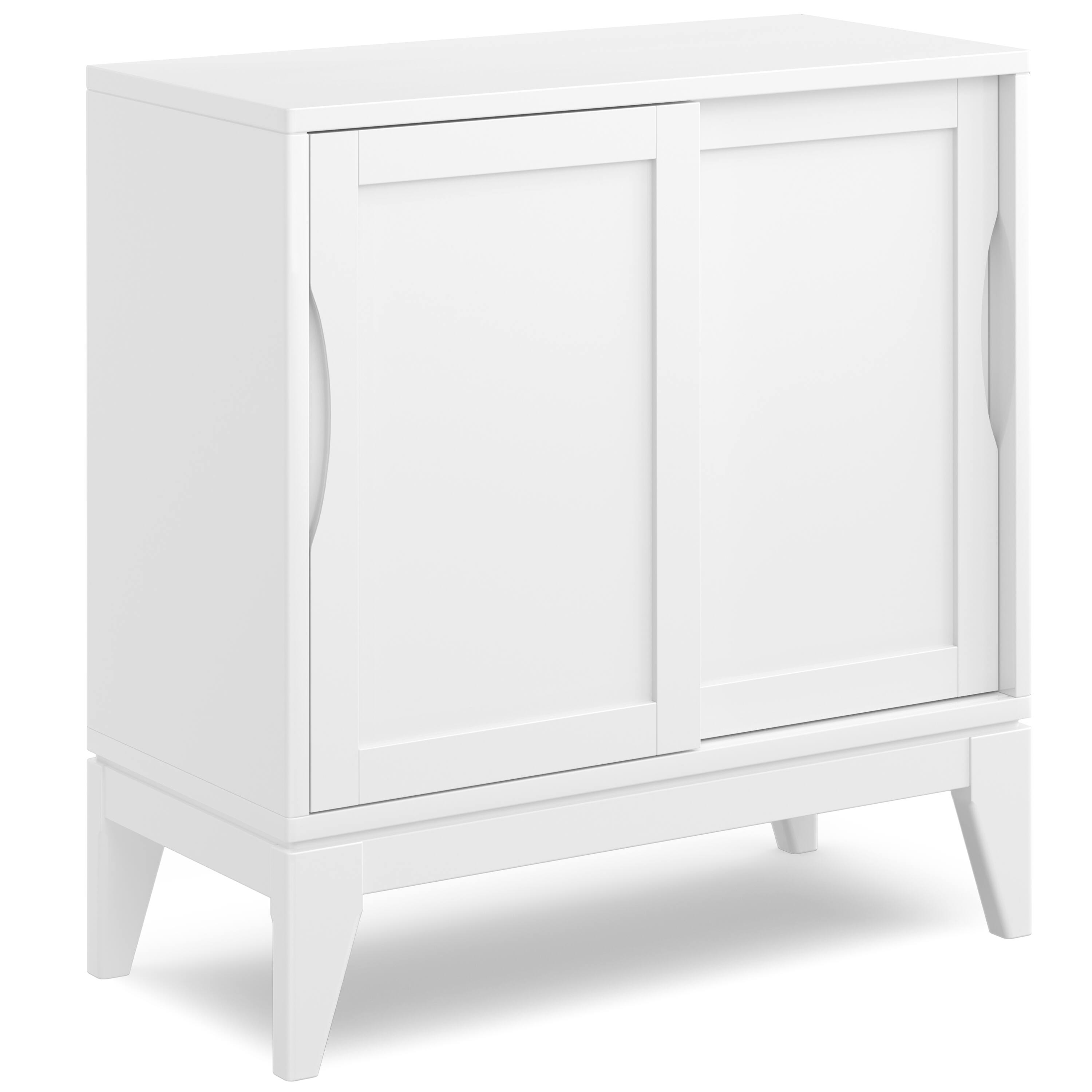 Alt View 2. Simpli Home - Harper Solid Wood 30 inch Storage Cabinet in White (Set of 2) - White.
