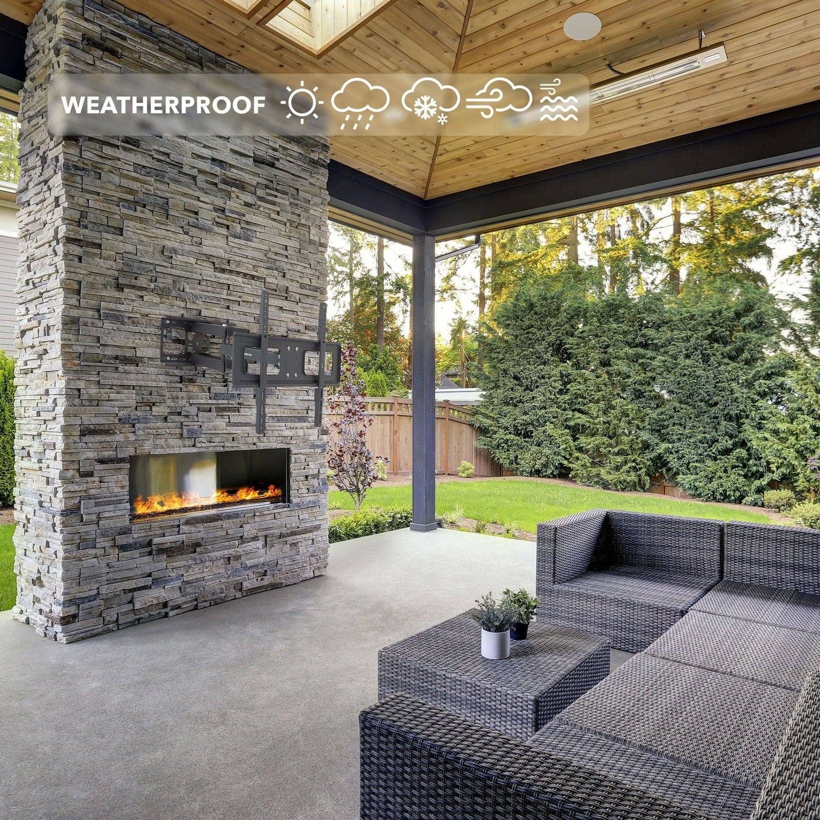 Alt View 5. Mount-It! - Full Motion Outdoor TV Wall Mount for 37–80" – Weatherproof, 110 lb Capacity, 20" Extension, VESA Compatible - Black.